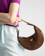 Prada Arqué Suede Shoulder Bag - Image 3